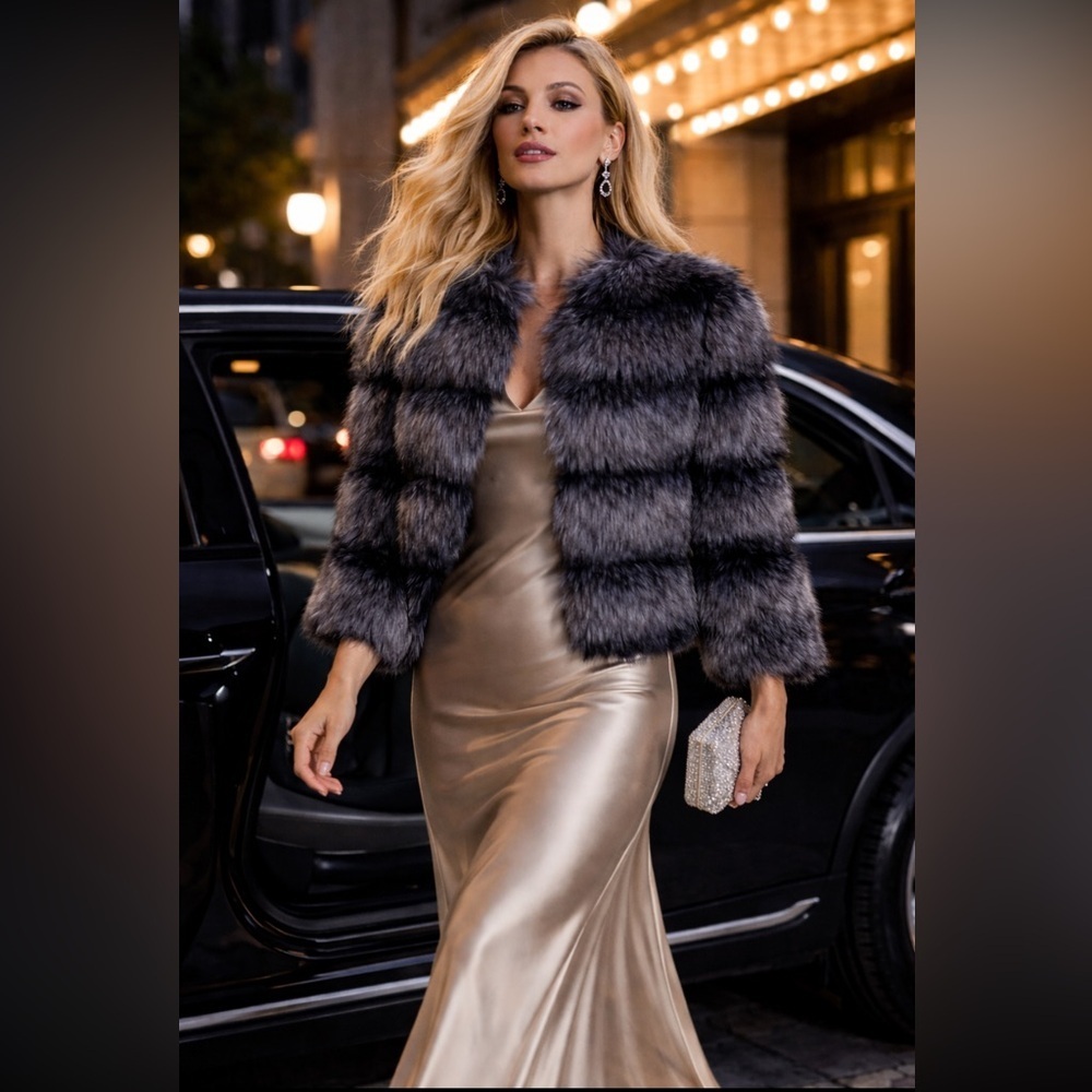 RARE!!!! ANTHROPOLOGIE NWT Unreal Fur Faux Fur Jacket Size M. - Picture 1 of 12